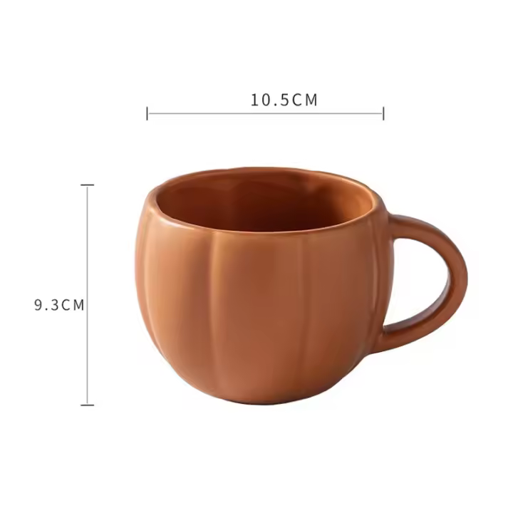 Fiesta temática de Halloween Taza de café de calabaza de cerámica divertida Taza de café de calabaza de diablo de Halloween Tazas de mango de esmalte retro de cerámica Taza de café con leche - 1