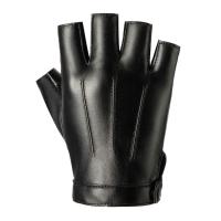 Guantes de cuero PU de medio dedo a la moda, manoplas sin dedos Punk para montar, guantes cortos negros para ciclismo para hombres y mujeres - details 5