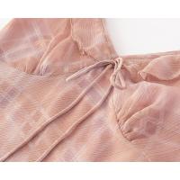 Vestido de Gasa de Verano Retro Francés Cuello en V, Manga Volante, Borde de Falda Larga y Versátil - details 4