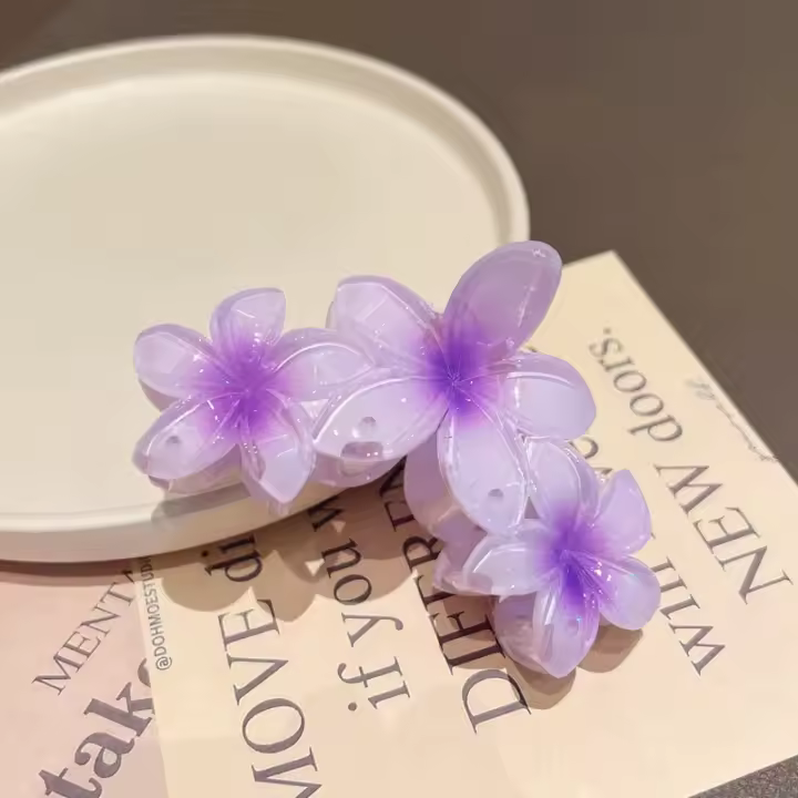Horquilla de Moda con Diseño de Flor de Huevo Acrílico Accesorio de Cabello Dulce para Mujeres y Niñas para la Playa de Verano - 1