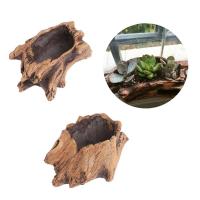 Maceta para plantas suculentas, decoración de bonsái con imitación de madera, macetero de cemento, suministros para jardín interior y exterior - details 1