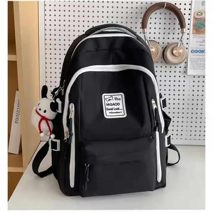 Mochila de Gran Capacidad para Mujer Estilo Japonés Contrastante Ideal para Estudiantes Universitarios, Viajes y Ocio Nueva Bolsa de Computadora - 1