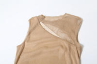 BUNO-de vacaciones de Nibber, vestido de mujer de seda brillante, elegante, sin mangas, sin mangas, con nudo cruzado fruncido, vestido de tendencia 2025, elegantes bodycons largos - details 7