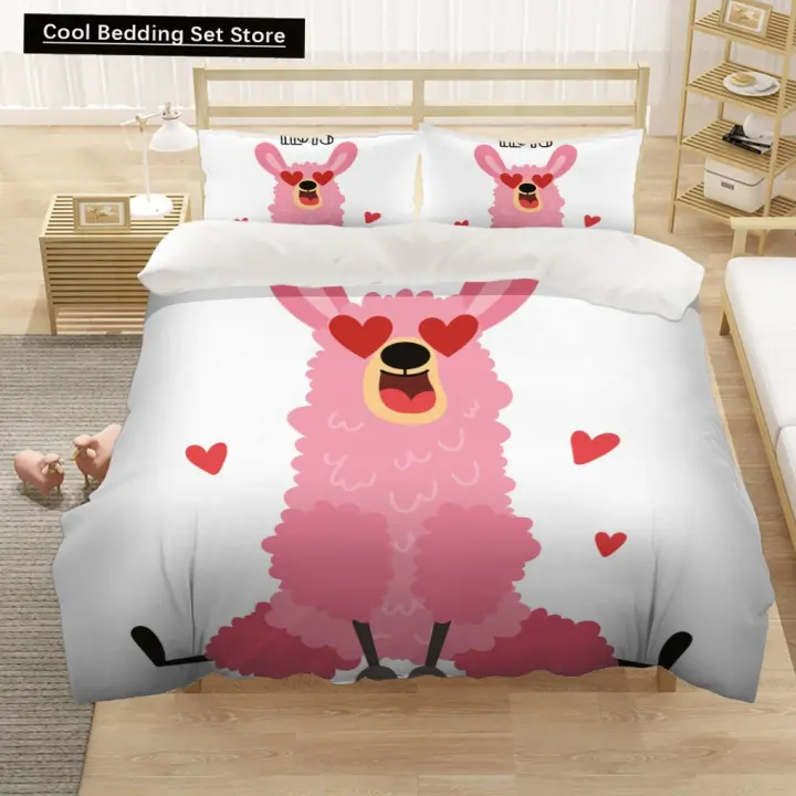 Conjunto de Ropa de Cama de Alpaca de Dibujos Animados Tamaño Rey-Reina Material de Poliéster - 1