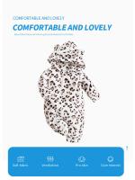 Ropa De Bebé Unisex Estampado De Leopardo Y Flannel Para Otoño E Invierno Con Cuello Alto Y Cierre Simple Talla 0-18 Meses - details 0