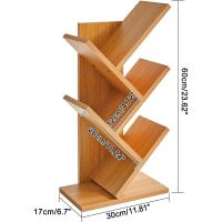Estantería de árbol, Librería Alta de 6 Niveles Estantería Estrecha de madera con cajones para Sala de Estar, Dormitorio 38×19×112CM Marrón Rústico - details 32