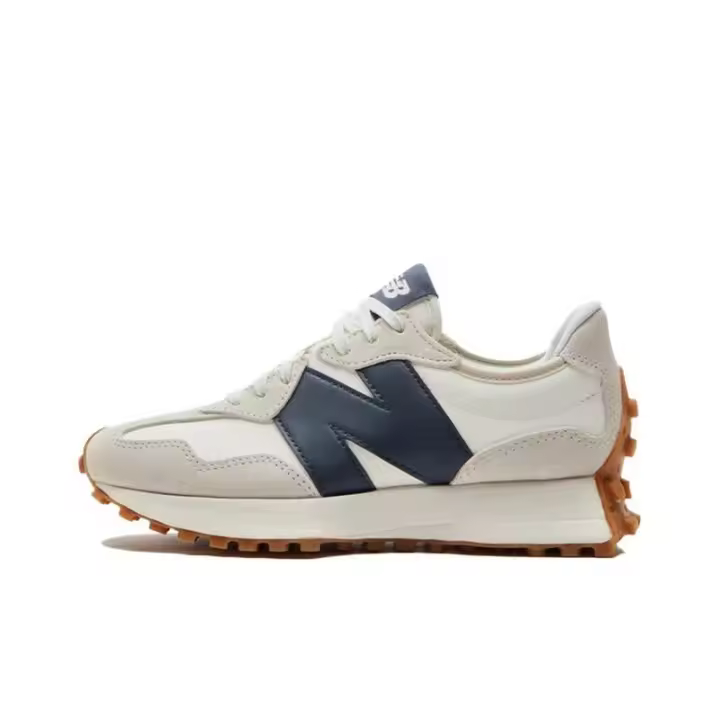 NB 327 Gris Blanco para mujeres y hombres, zapatos casuales de cuero antideslizantes y resistentes al desgaste, de corte bajo, para correr, con apliques LETEN - 1