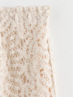 OUWU- Conjunto de falda por debajo de la rodilla de punto de ganchillo para mujer, Top corto de moda, traje elegante de 2 piezas - details 5