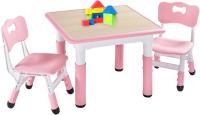 Juego de Mesa y Sillas Ajustables para Niños Fácil de Limpiar Aprobado por CPC y CE Azul - details 41
