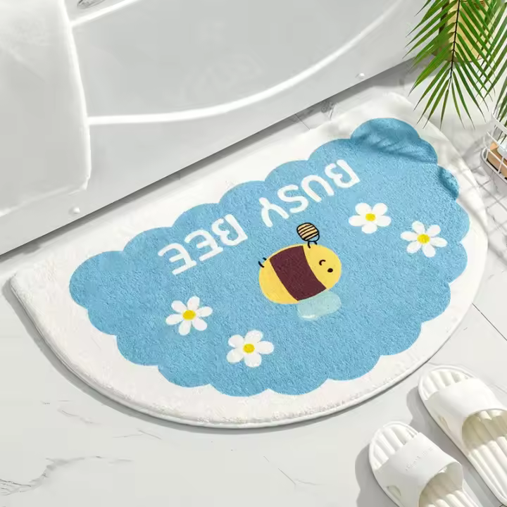 Alfombrillas suaves para el suelo, alfombras pequeñas con texto fresco, Alfombra de entrada para el hogar, dormitorio, inodoro, puerta de baño, almohadilla antideslizante para los pies - 1