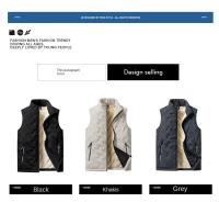 Chaleco de algodón para hombre, chaqueta informal multifuncional de talla grande, top cálido sin mangas con cuello levantado, moda de otoño e invierno - details 5