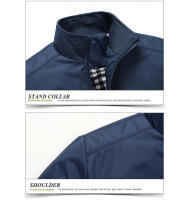Primavera otoño hombres Bomber elegante hombres delgados Color sólido chaquetas de negocios Stand Collar rompevientos ts ropa - details 9