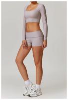 Shorts Deportivos de Cintura Alta y Adelgazados Mango de Melocotón para Yoga y Estiramiento - details 9