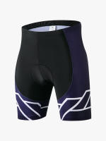 Pantalones de ciclismo para hombres de alta elasticidad y transpirables con almohadilla de gel, secado rápido, bandas antideslizantes en las piernas y patrón geométrico para largas distancias - Ajuste ceñido, pantalones deportivos para todas las - details 0