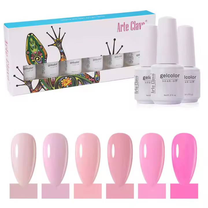 Arte Clavo-Juego de esmaltes en Gel para uñas, barniz para Base de imprimación, colores mezclados, semipermanente, 8/15ml, 10 unids/lote - 1