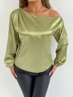 Blusa de satén de color blanco de manga larga, nueva camisa de verano para mujer - details 6