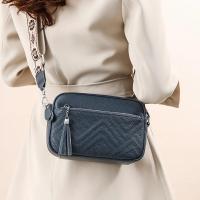 Bolso de Mano de Cuero Genuino para Mujer Color Sólido con Borlas Bolso de Hombro de Cuero de Vaca - details 24