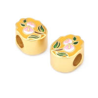 Pulseras de Brass Dorado Mate 4PCS Grande Agujero Abalorios para Hacer Joyas DIY - details 40