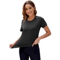 Camiseta deportiva de cuello redondo para mujer, camiseta de secado rápido de alta elasticidad, Tops deportivos informales para mujer 2025 - details 2