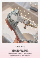 Zapatos de princesa de cristal plano para niños, modelo de anfitrión de escenario de actuación, compañero de clase de pasarela - details 5