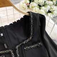 Vestido largo por debajo de la rodilla ajustado Vintage para mujer Otoño Invierno nuevo A-e cuello cuadrado de manga larga Fiesta Club Formal - details 5