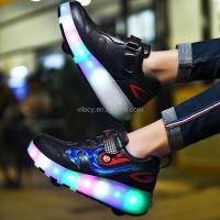 Dos luces LED con carga USB para patines infantiles, zapatos con ruedas flash para niñas y niños con dos ruedas - details 5