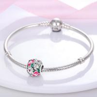 Dijes de la serie Floral en plata de ley 100% auténtica para mujer, joyería fina, pulsera y brazaletes de cumpleaños, material: metal principal - details 9