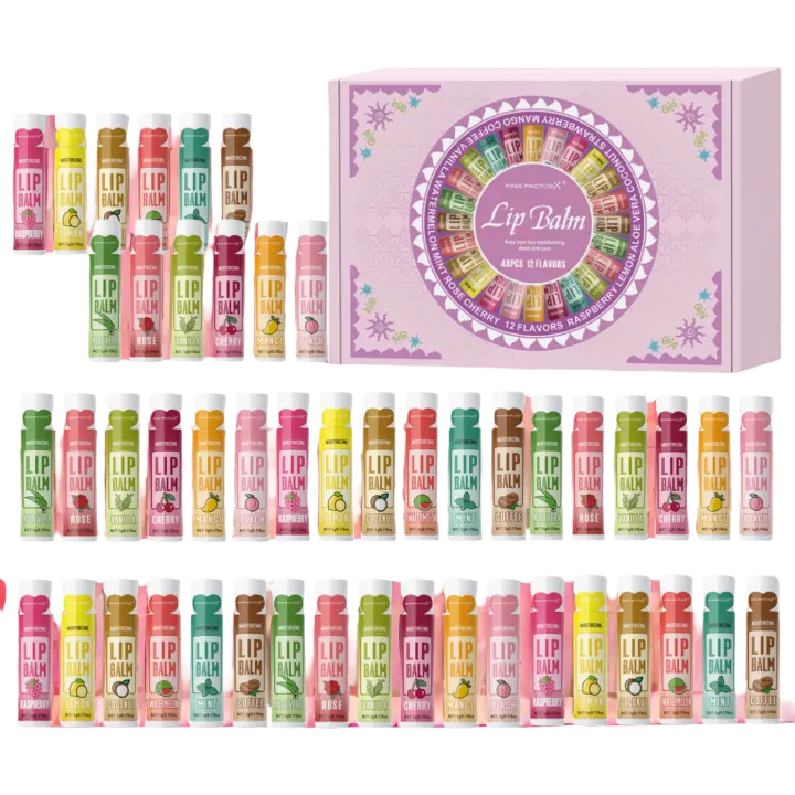 Juego de Labial Hidratante de 48 Piezas Fragancia de Flores Natural Color Labial Brillante - 1
