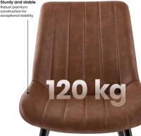 Marrón x4 - Pack de 4 sillas de Comedor, diseño nórdico y Vintage con Asiento Acolchado y Respaldo ergonómico, Color marrón - details 6