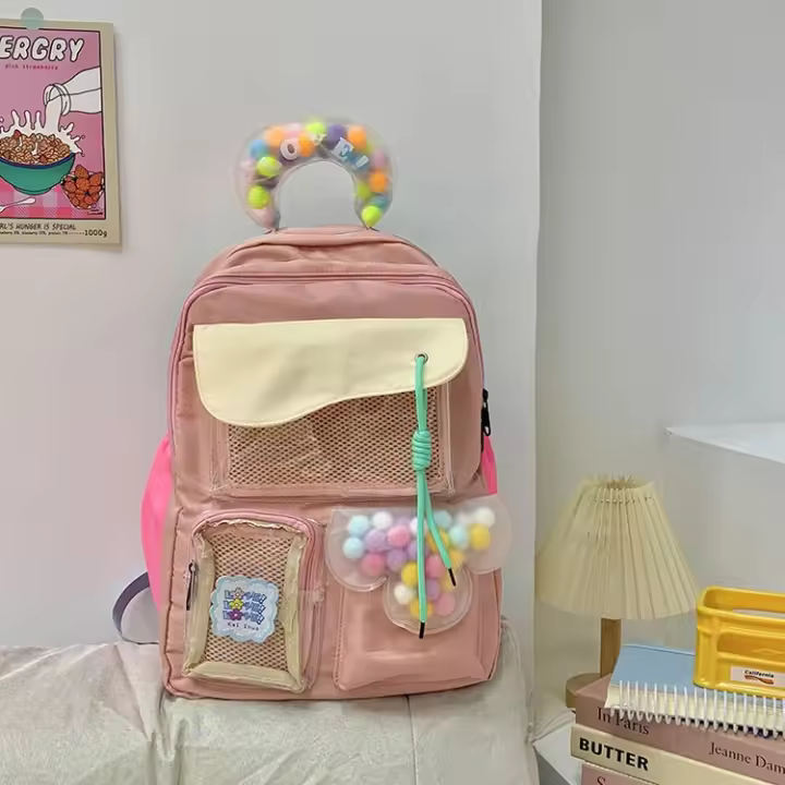 Mochila Escolar de Gran Capacidad Material de Nylon para Interiores y Exteriores - 1