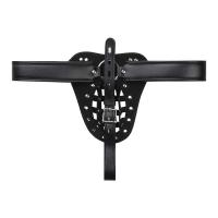 Cesta de castidad de cuero de poliuretano para hombre, ropa interior, tirantes abiertos a la cadera para gay, Tanga sexy con cerradura - details 5