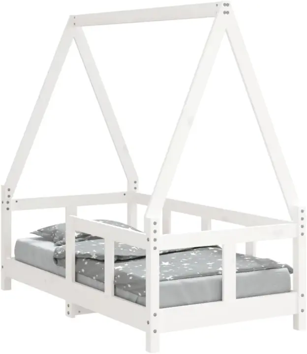 Marco de Cama para Niños de Madera Maciza de Pino 90x190 cm Organización y Muebles - 1