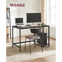 Escritorio con 2 Estantes a la Izquierda o a la Derecha, Mesa de Trabajo, para Salón Oficina, Estructura de Acero, Industrial, Negro Ébano LWD047B16 - details 1