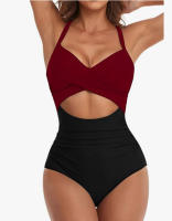 Nueva bolsa suave de una pieza traje de baño cruzado bikini con tirantes en la espalda traje de baño ajustado - details 7