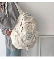 Mochilas de gran capacidad en rosa, bolso de diseñador de lujo para mujeres, mochilas escolares Oxford con cremallera, bolso de - details 6