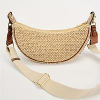 Bolso Crucero de Tejido Ligero Correa Ajustable Desmontable, Cierre de Cremallera, Lining de Goma y Poliéster, Marrón/Negro Bolso de Mano Casual para Mujeres en Primavera-Verano - details 4