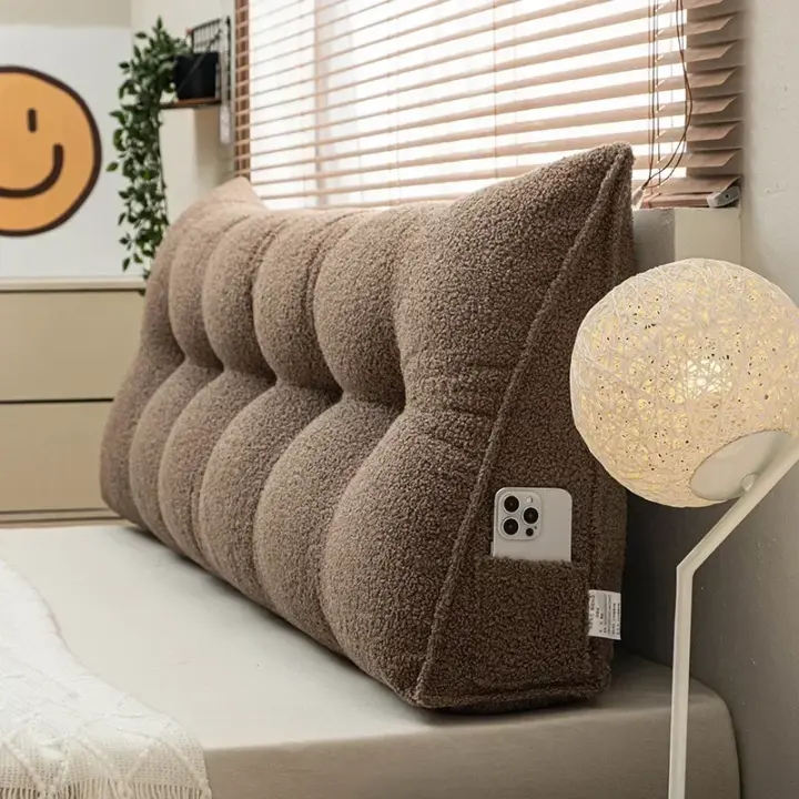 Cabecero Triangular grande, cuña para descanso de cama, almohada de lectura, respaldo, soporte de posicionamiento, cojín con funda extraíble - 1
