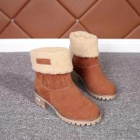Botas de nieve cálidas para mujer, botines de lana, zapatos informales cómodos a media pantorrilla, invierno, 2023 - details 14