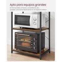 EstanterÍa de Cocina, EstanterÍa de PanaderÍa, 6 Estantes y 6 Ganchos, para Microondas, Marco de Acero, Industrial, 40 x 80 x 167 cm, MarrÓn RÚstico y Negro - details 32