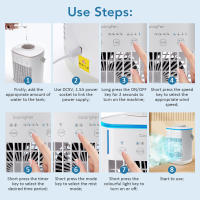 Aire acondicionado portátil 5 en 1, enfriador de aire con tanque de agua de 700 ml, 4 velocidades, 7 LED de colores para dormitorios, oficinas, coches - details 12