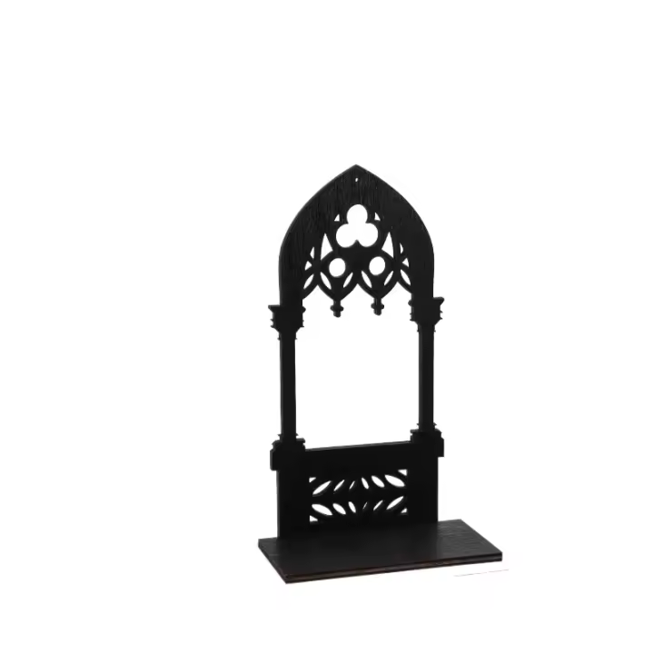 Soporte de Arco Gótico de Hierro Pequeño Par Vintage para Decoración de Mesa de Bar en Hogar, Iglesia, Pub, Restaurante Lámparas de Cera - 1