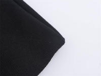Elegante negro con manga corta, cuello redondo, bolsillos con botones, punto ancho para mujer, verano - details 5