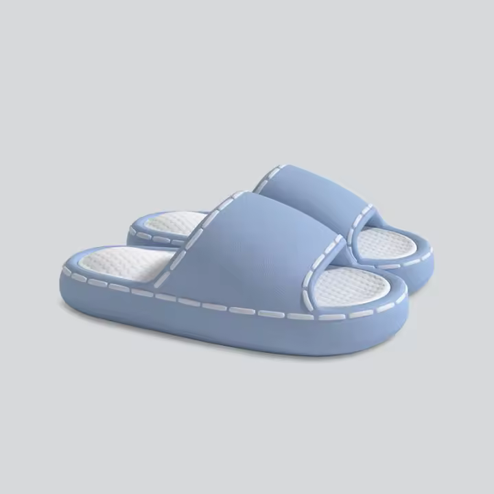 Casa hogar pareja antideslizante fondo grueso zapatillas frescas. - 1