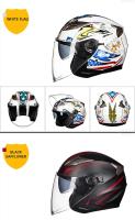 Casco De moto De media cara para hombre y mujer, protector De doble lente para las cuatro estaciones, moda urbana - details 4