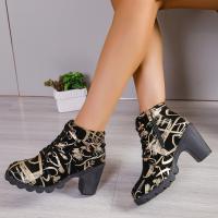 Botas Martin informales para mujer, botines con estampado de leopardo a la moda, zapatos de tacón alto - details 2