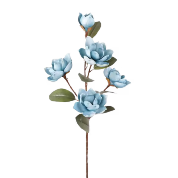 Ramas de Magnolia artificiales de 97cm, arte Floral de tacto Real, simulación de Magnolia grande, flores de orquídeas artificiales hechas a mano, decoración de boda - 1