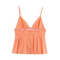 PB & ZA-Chaleco informal sin mangas a rayas para mujer, tirantes, tops cortos sencillos sin mangas, novedad de verano 2025 - details 2