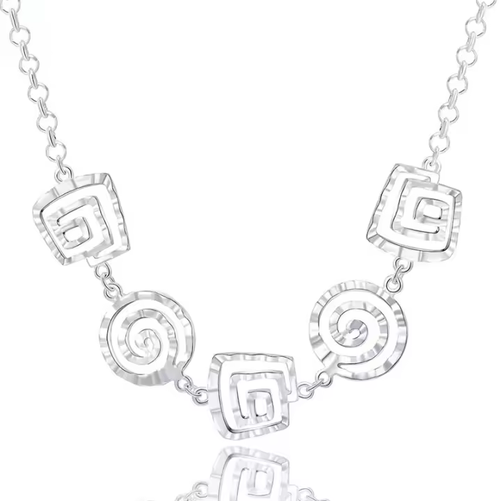 Collar con Colgante de Espiral Hueco de Plata de Ley 925 para Mujer, joyería de moda - 1