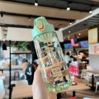 Botella de agua deportiva para PC, tipo botón, gran capacidad, taza de plástico colorida, a prueba de fugas, hervidor para deportes al aire libre, escuela - details 6