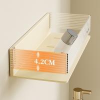 Estante de almacenamiento para colgar en la pared de plástico, estante de almacenamiento Rectangular montado en la pared para baño, estante de almacenamiento de champú impermeable con punzón libre - details 11